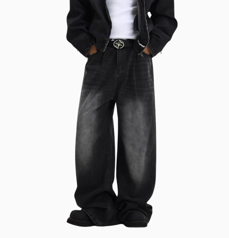 'WASHED BLACK' Baggy Jeans